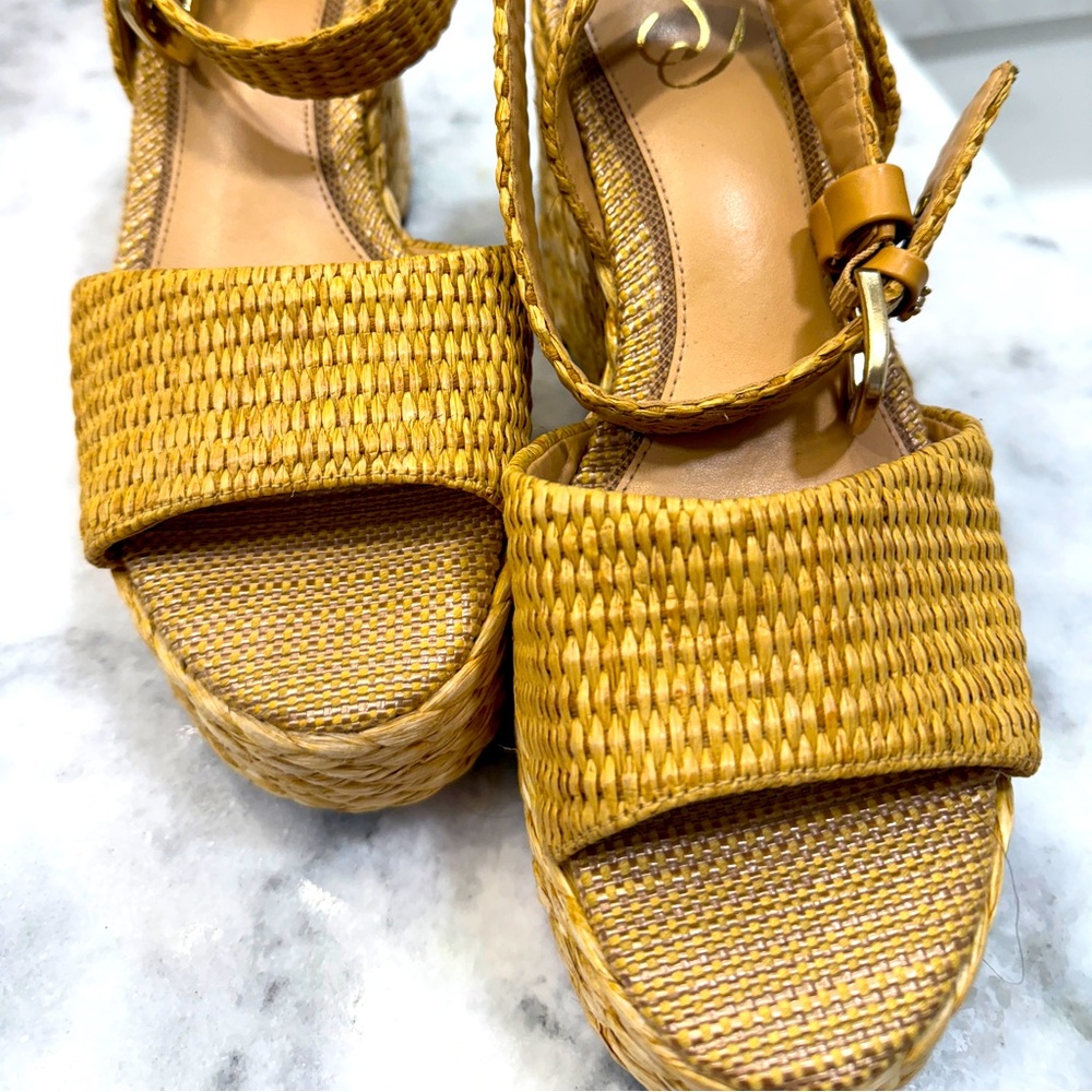 Sam Edelman Womens April Marigold Wedge Espadrille Platlform Sandal Size 9🌸
